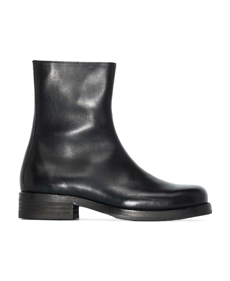 Our Legacy Camion Square-toe Leather Boots In Black