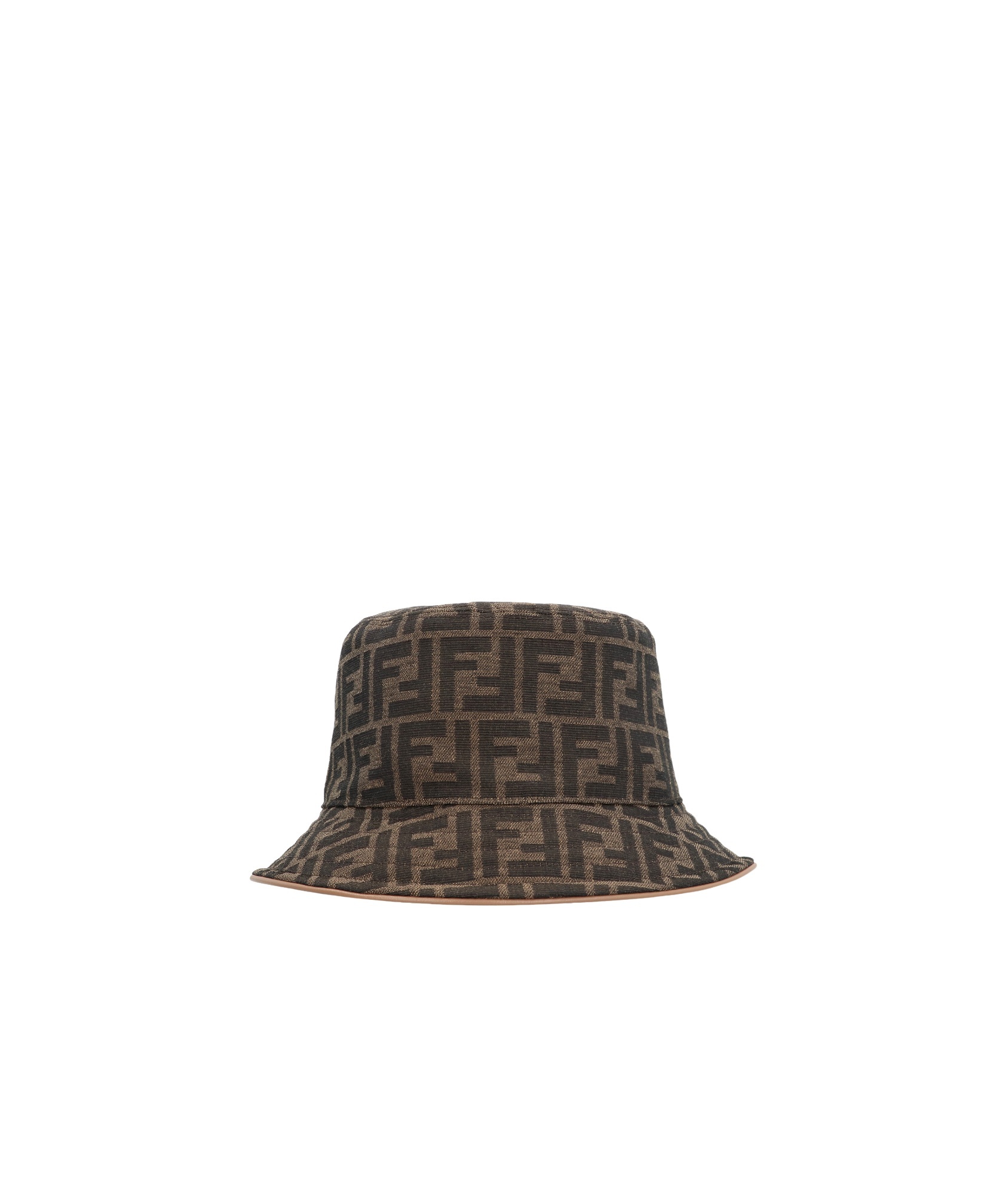 Fendi Brown Ff Jacquard Hat In Brown