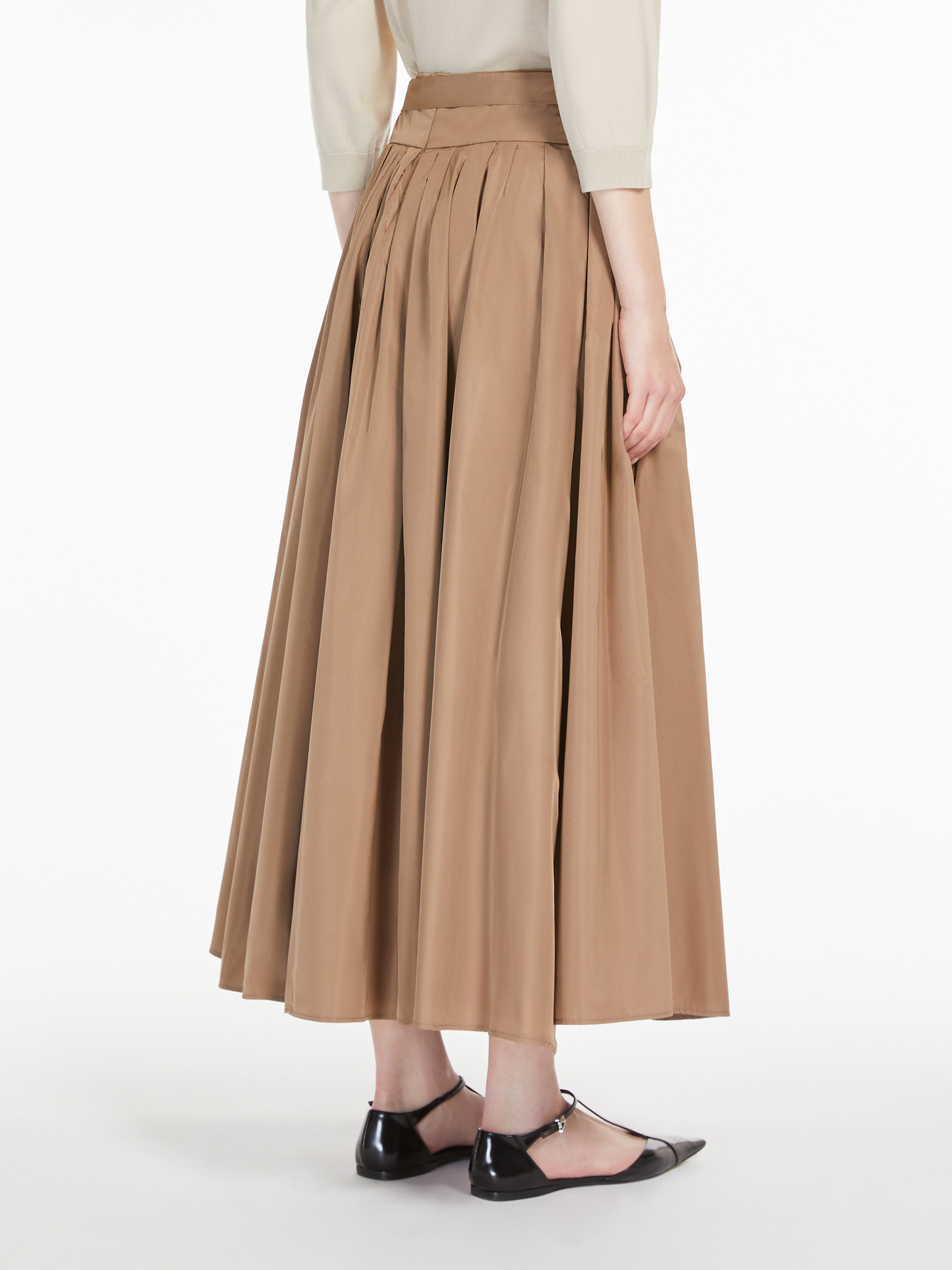 Max Mara Pleated Skirt In Nude
