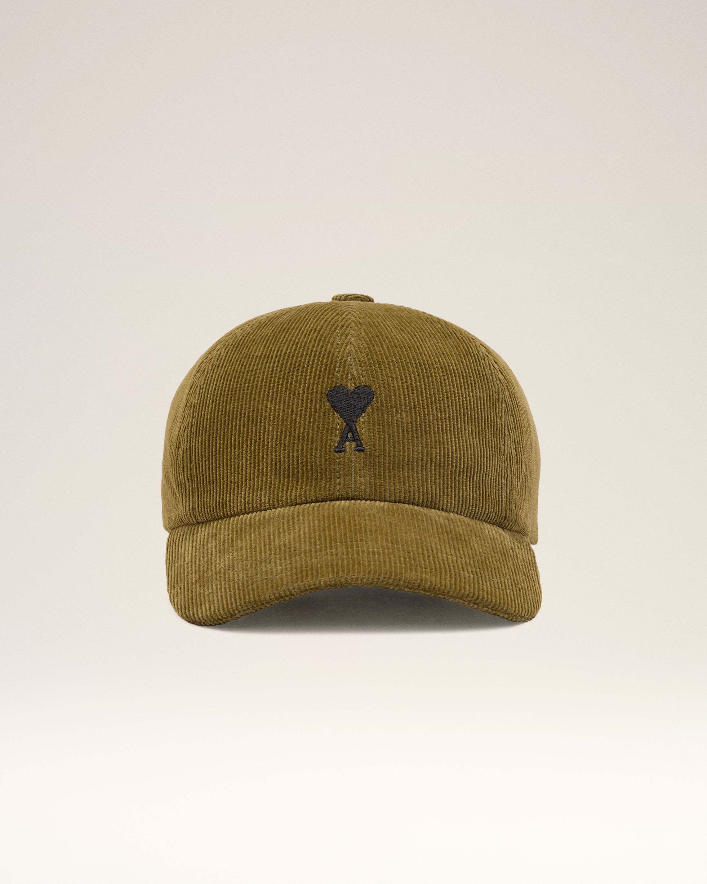 Ami Alexandre Mattiussi Green Cotton Ami De Coeur Corduroy Cap Green In Green