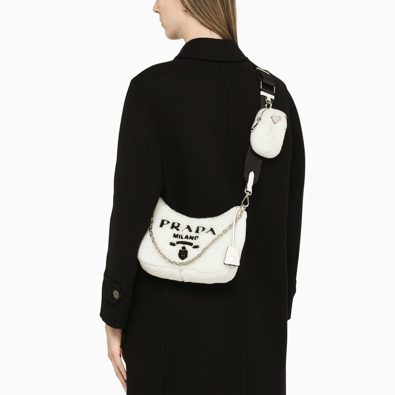 Prada Re-edition 2005 Mini Logo Three-in-one Shoulder Bag In White