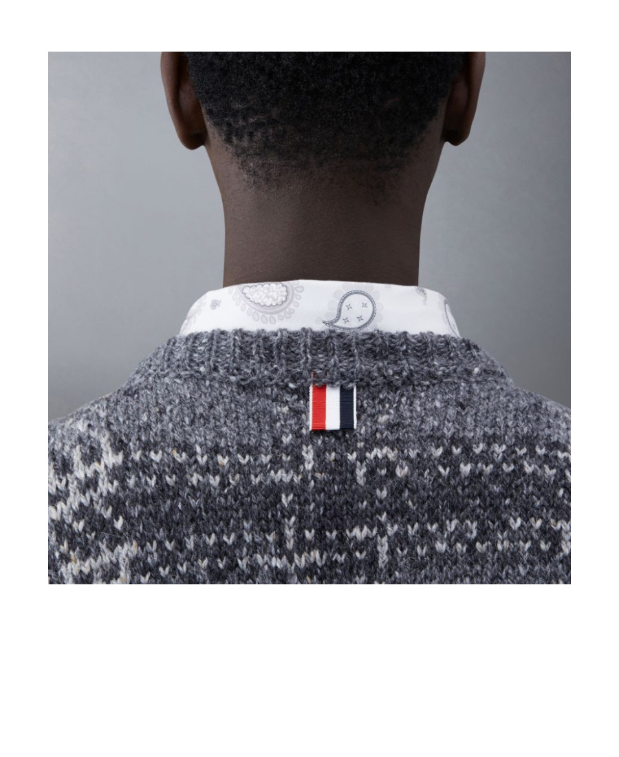 THOM BROWNE CHECK-PATTERN WOOL-BLEND JUMPER 