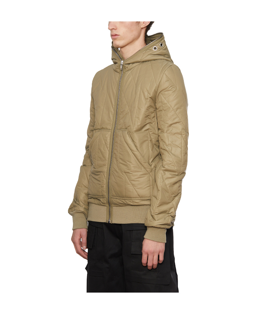 Rick Owens Drkshdw Gimp Quilted Hooded Jacket In Brown