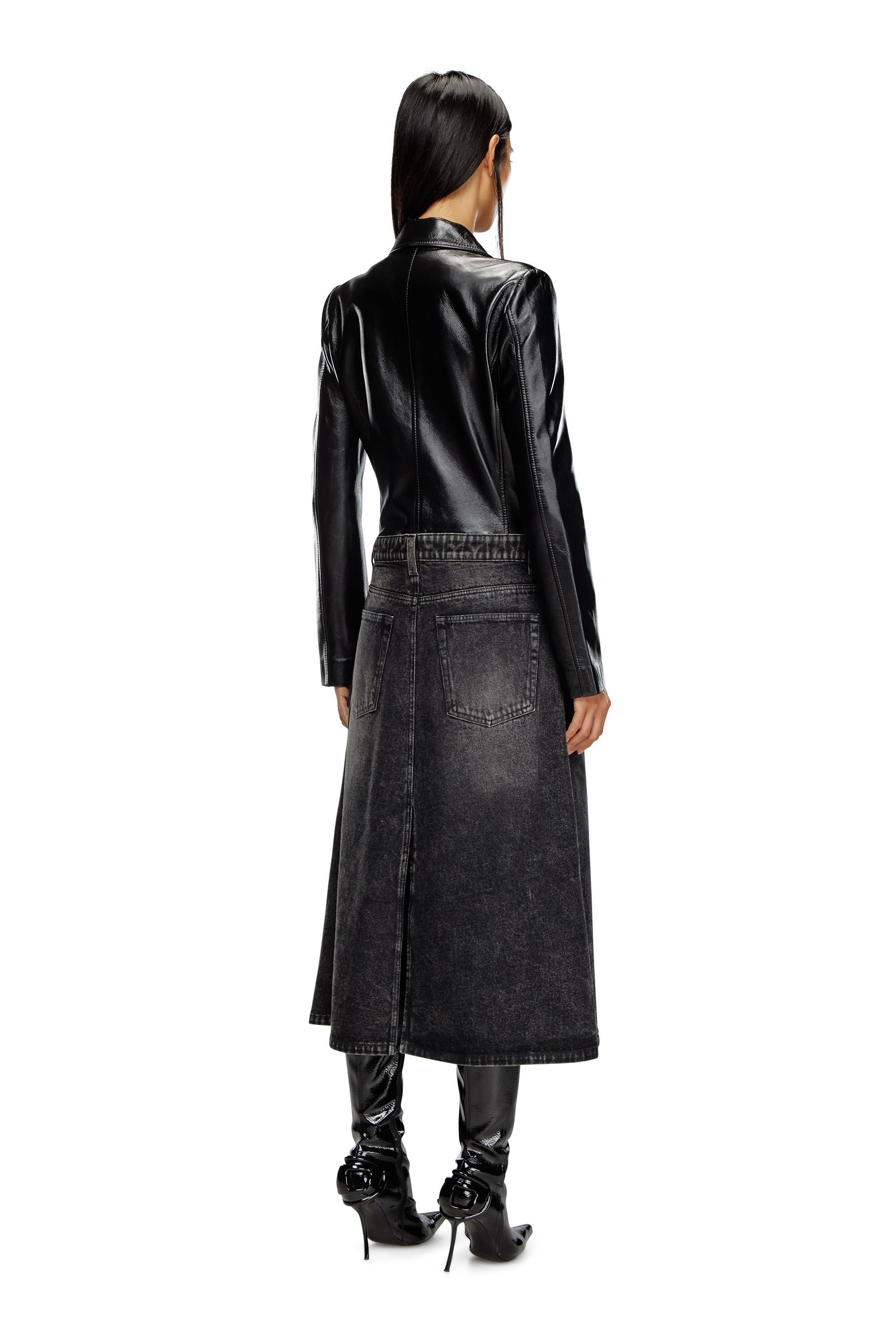 Diesel L-ory Hybrid Coat In Black