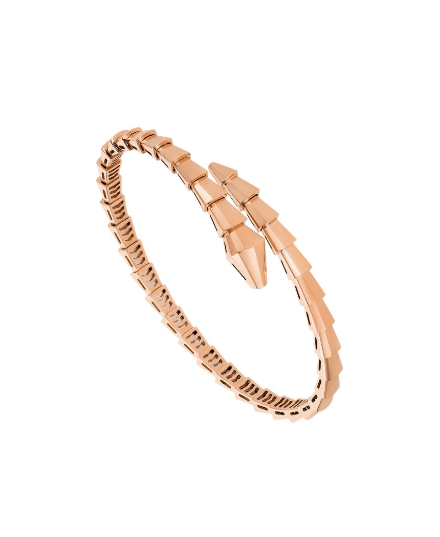 Bvlgari Womens Rose Gold Serpenti Viper 18ct Rose-gold Bangle Bracelet In Yellow