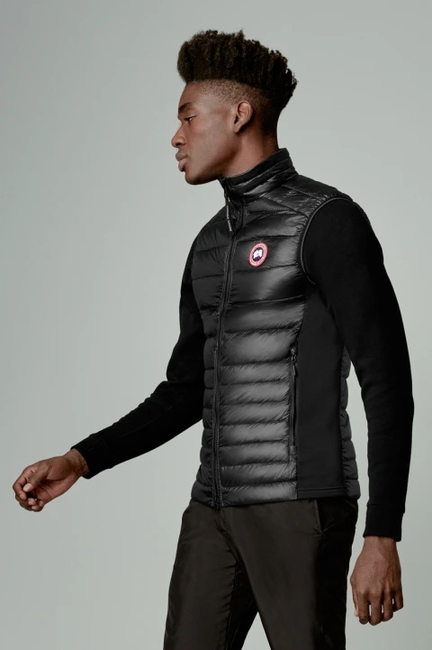 Canada Goose Hybridge Slim-fit Merino Wool And Quilted Nylon Down Gilet In Black