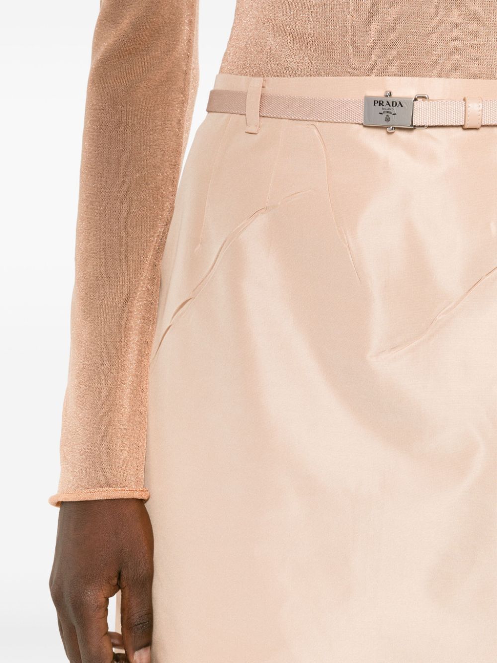 Prada Dart-detail Skirt In Nude