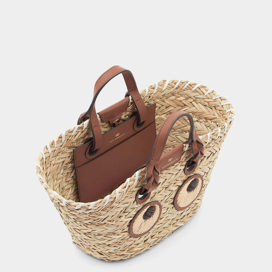 Anya Hindmarch Eyes Straw Tote Bag In Multi