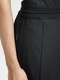 Zegna Navy Blue High Performance Wool Joggers In Black