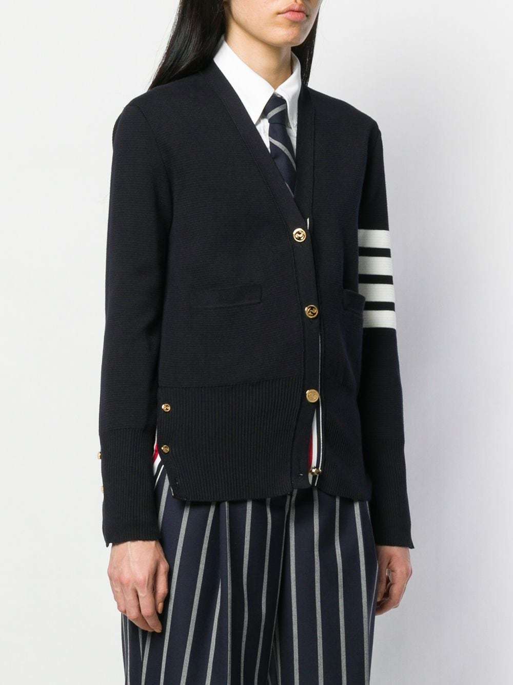 Thom Browne 4-bar Stripe Cardigan In Black