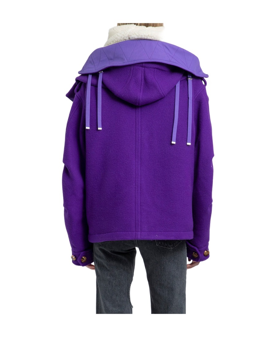 Off-white Hooded Reversible Jacket In Purple
