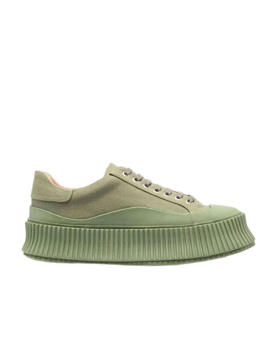 Shop Jil Sander Leather Chunky-sole Trainers In Green