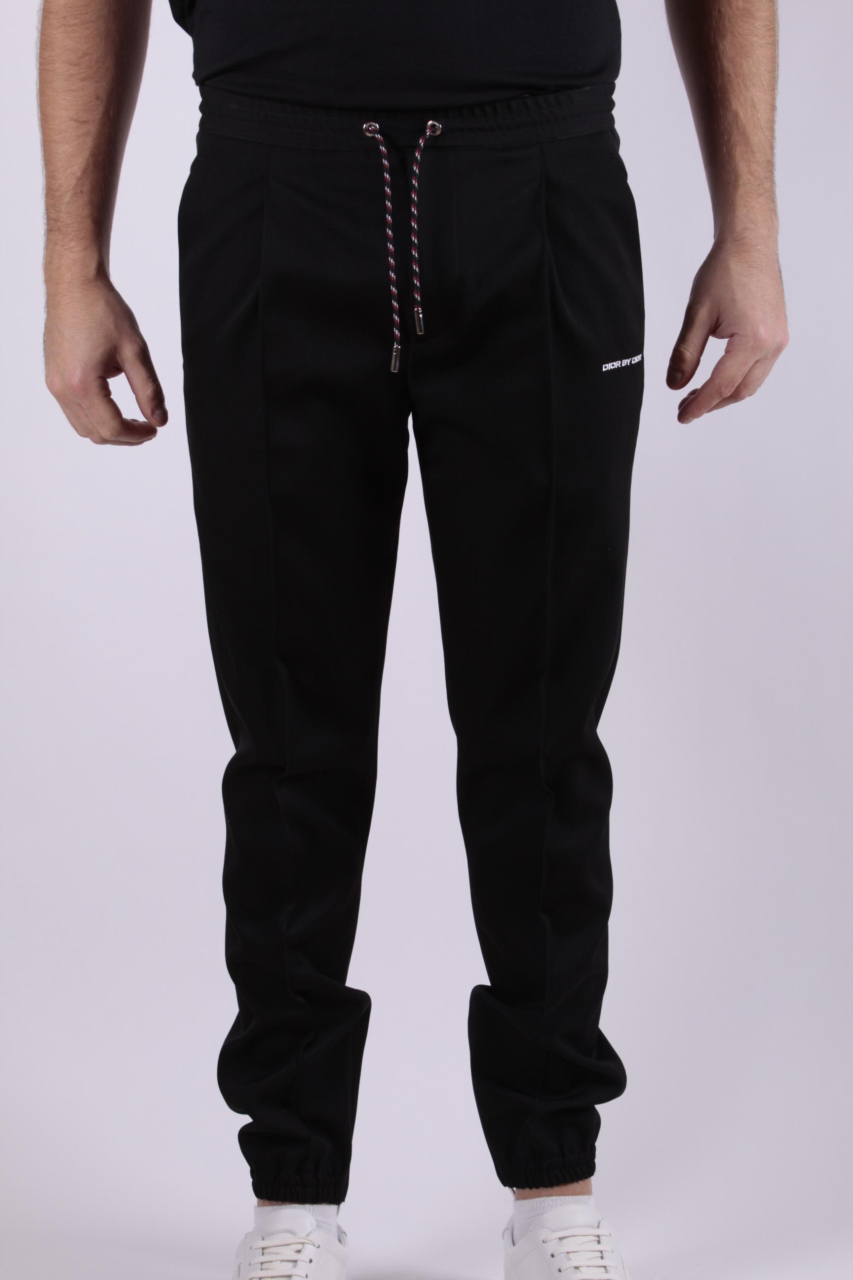 Dior Dark Blue Drawstring Sweatpants In Black