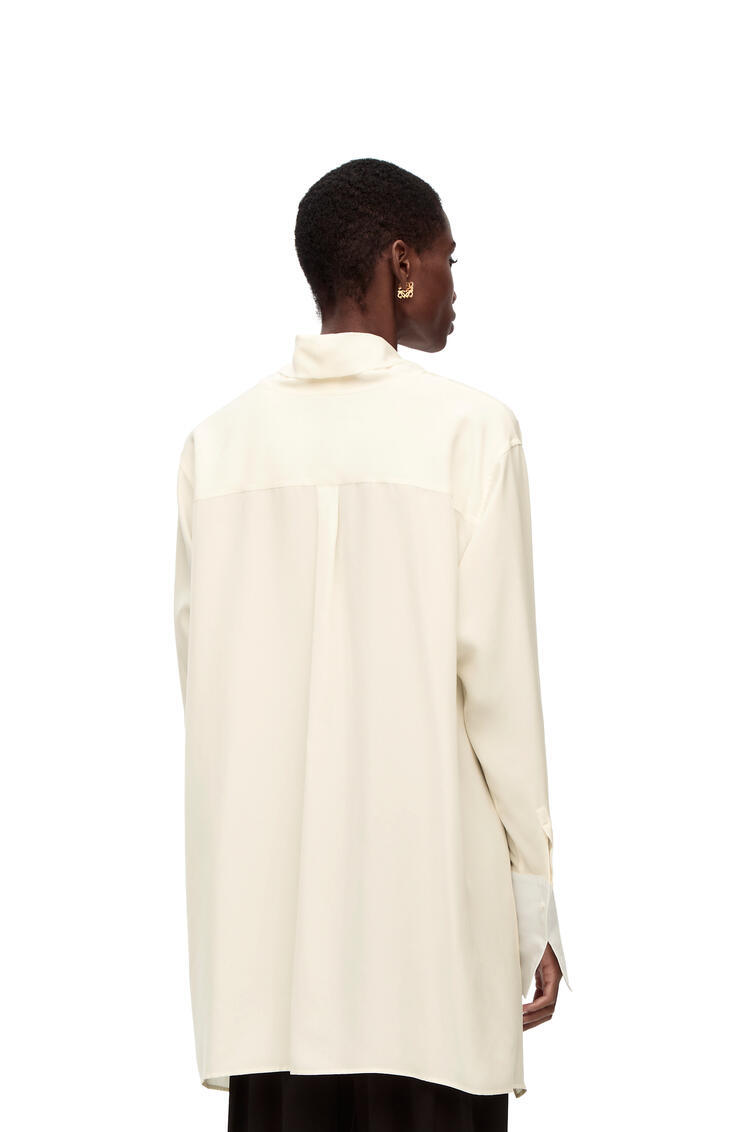 Loewe Anagram Lavaliere Blouse In Silk In Neutral