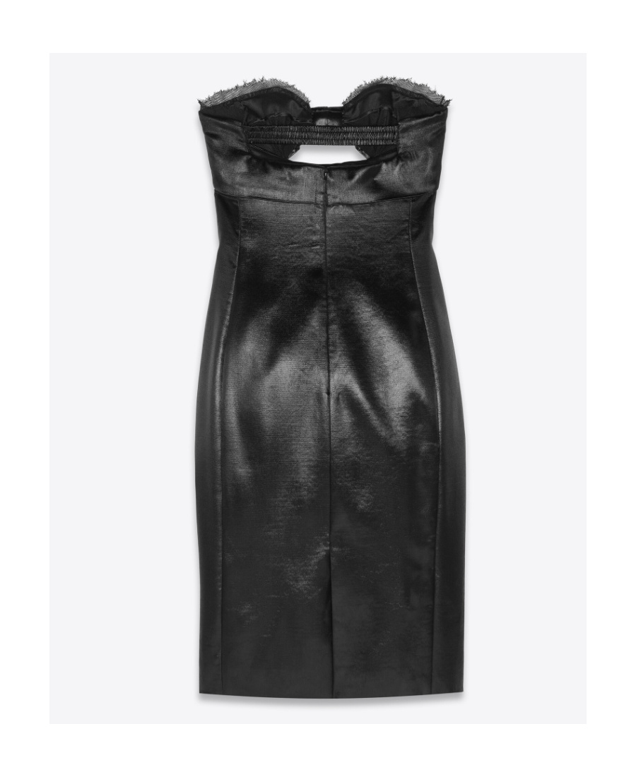 Saint Laurent Strapless Mid-length Dress In Black