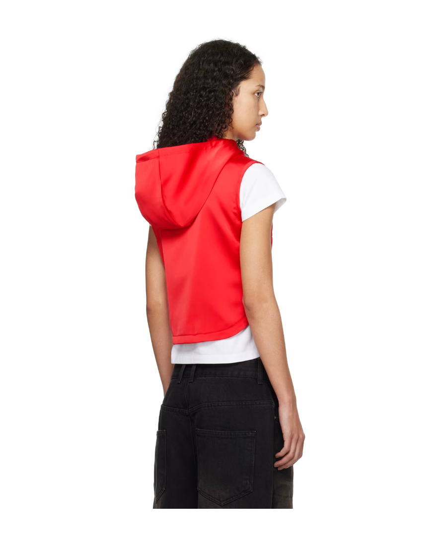 We11 Done Hooded Zipper Vest In Multicolor
