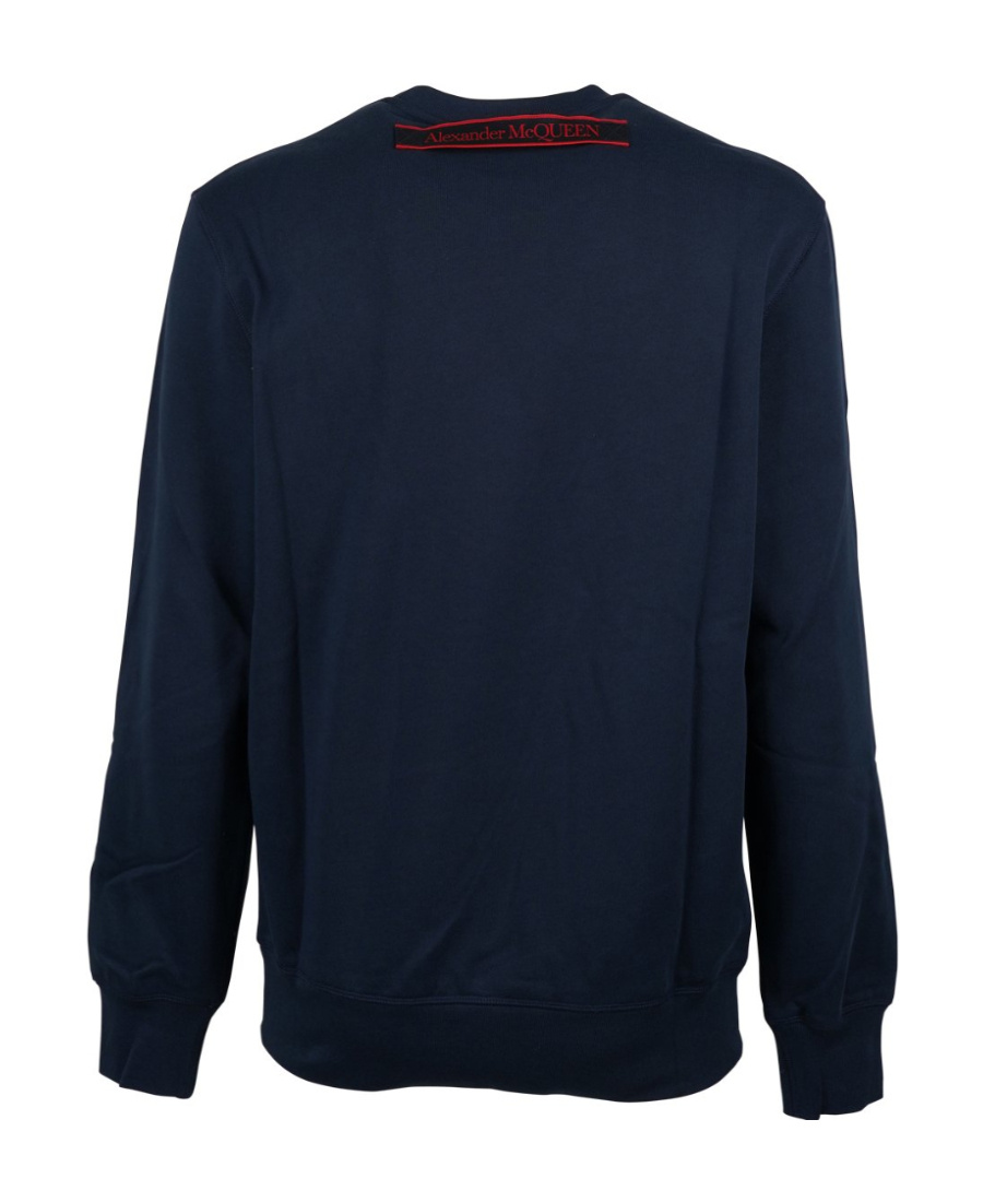 Alexander Mcqueen Selvedge Logo Tape Sweatshirt In Blue