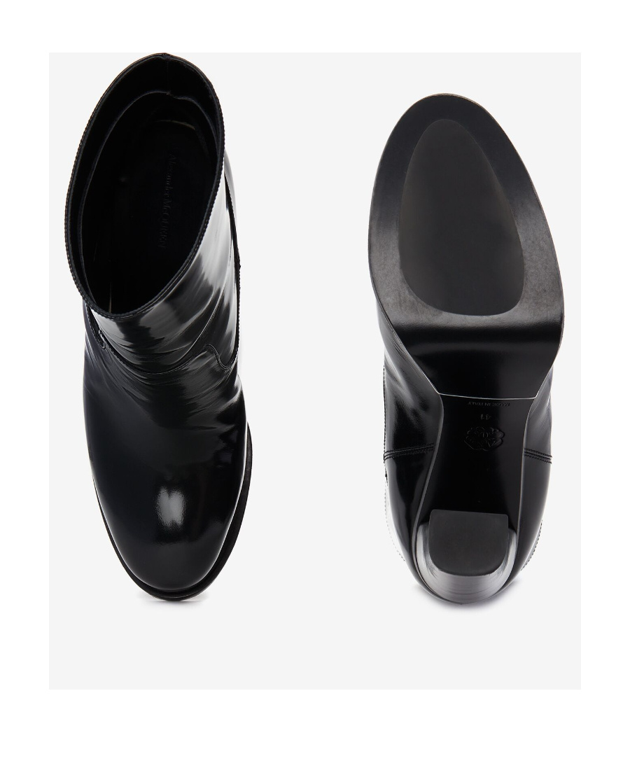 Alexander Mcqueen Elevated Platform Boots With 12 Cm Heel For Women In Black