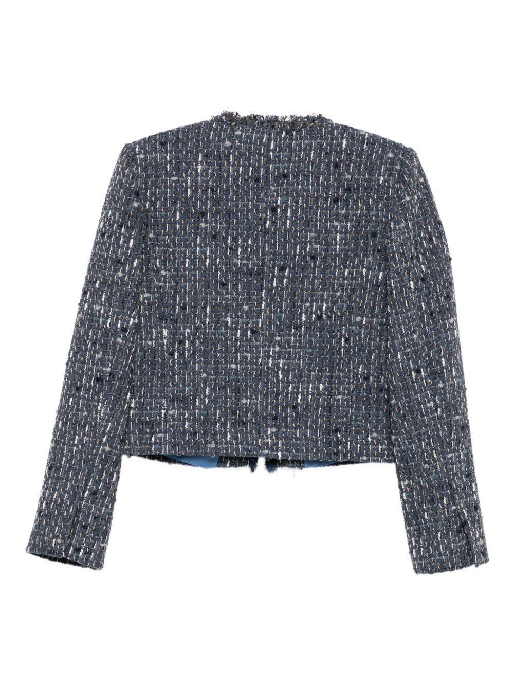Liu •jo Cropped Casual Jacket In Blue
