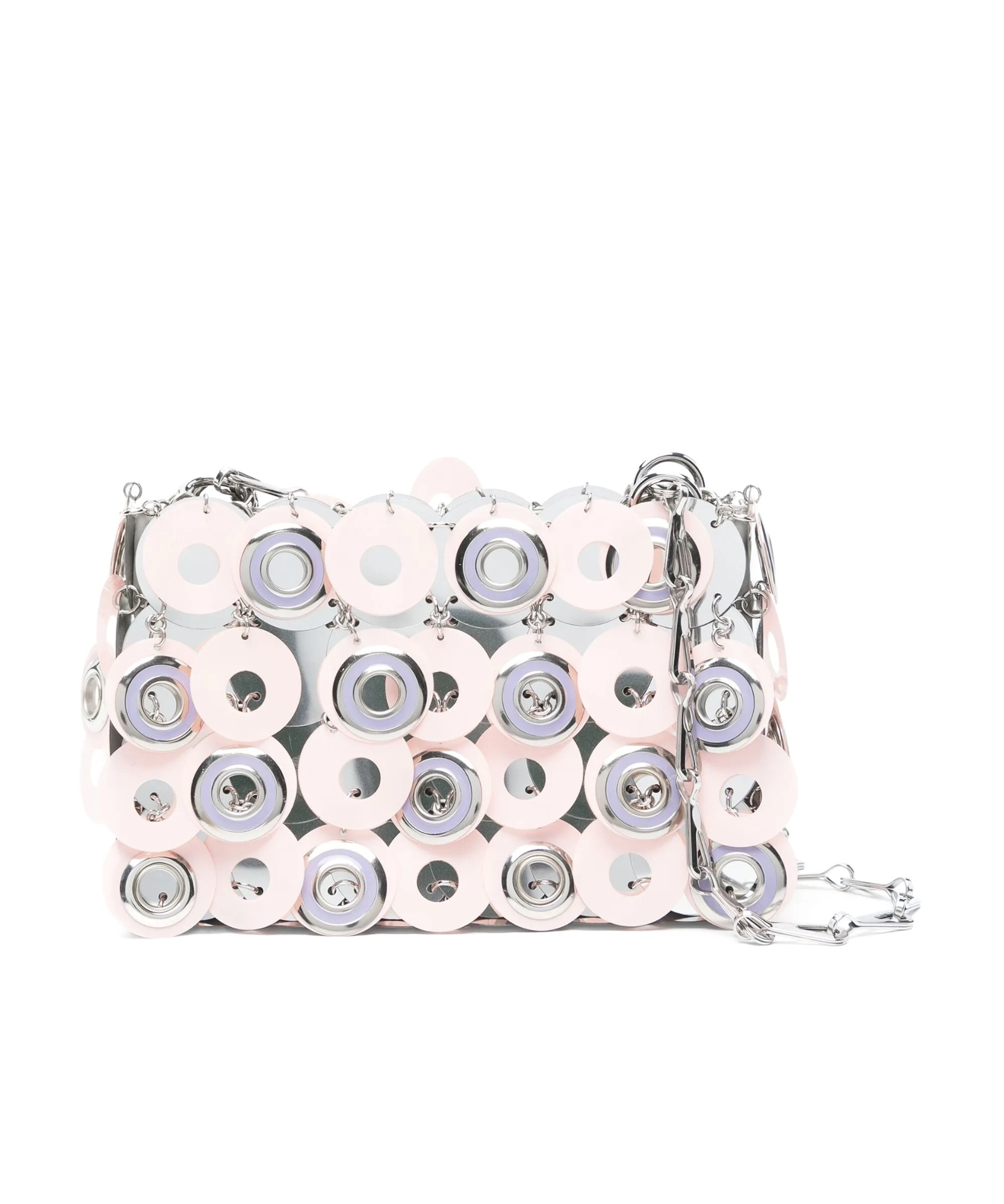 Rabanne Sparkle Discs Shoulder Bag In White