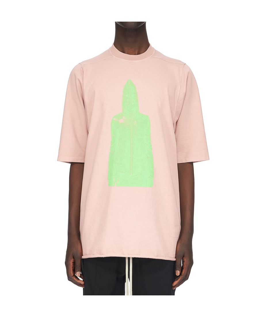 Rick Owens Drkshdw Painterly-print Cotton T-shirt In Pink