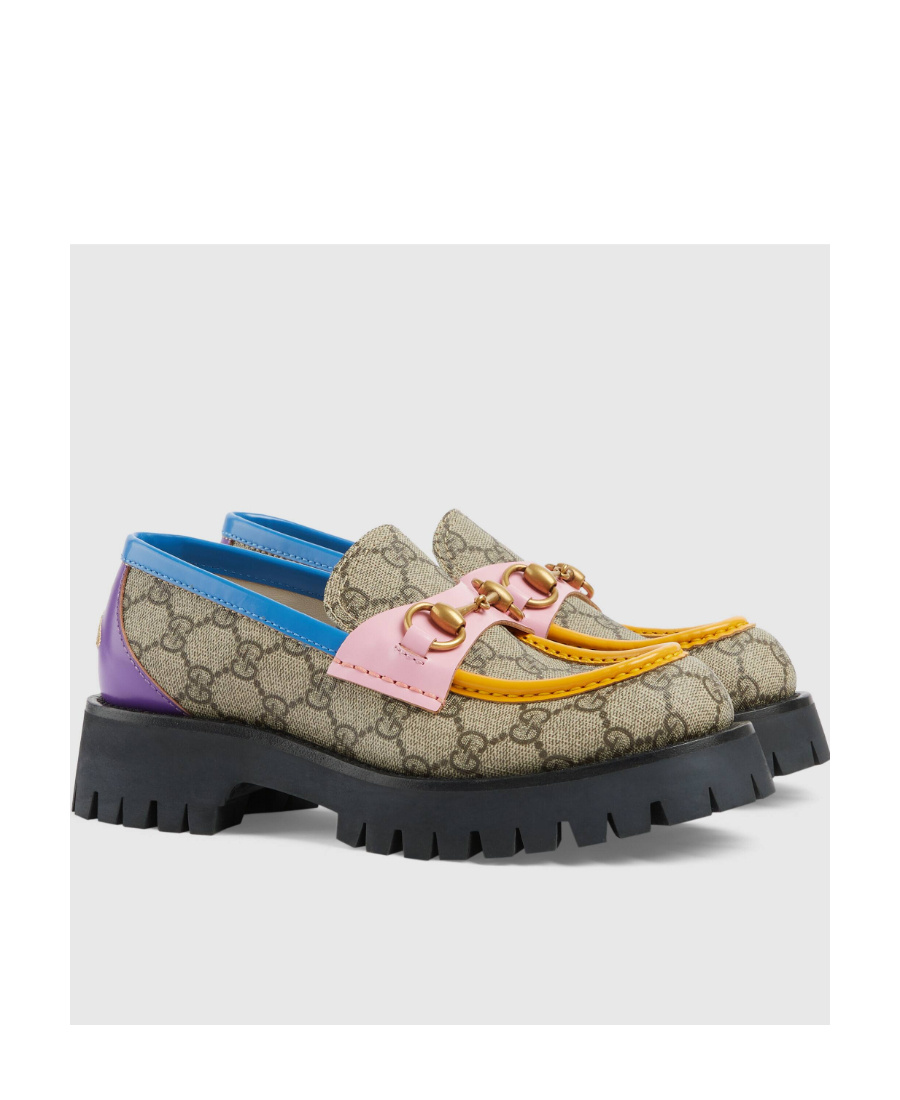Gucci Gg Canvas Colour-block Loafers In Multicolor