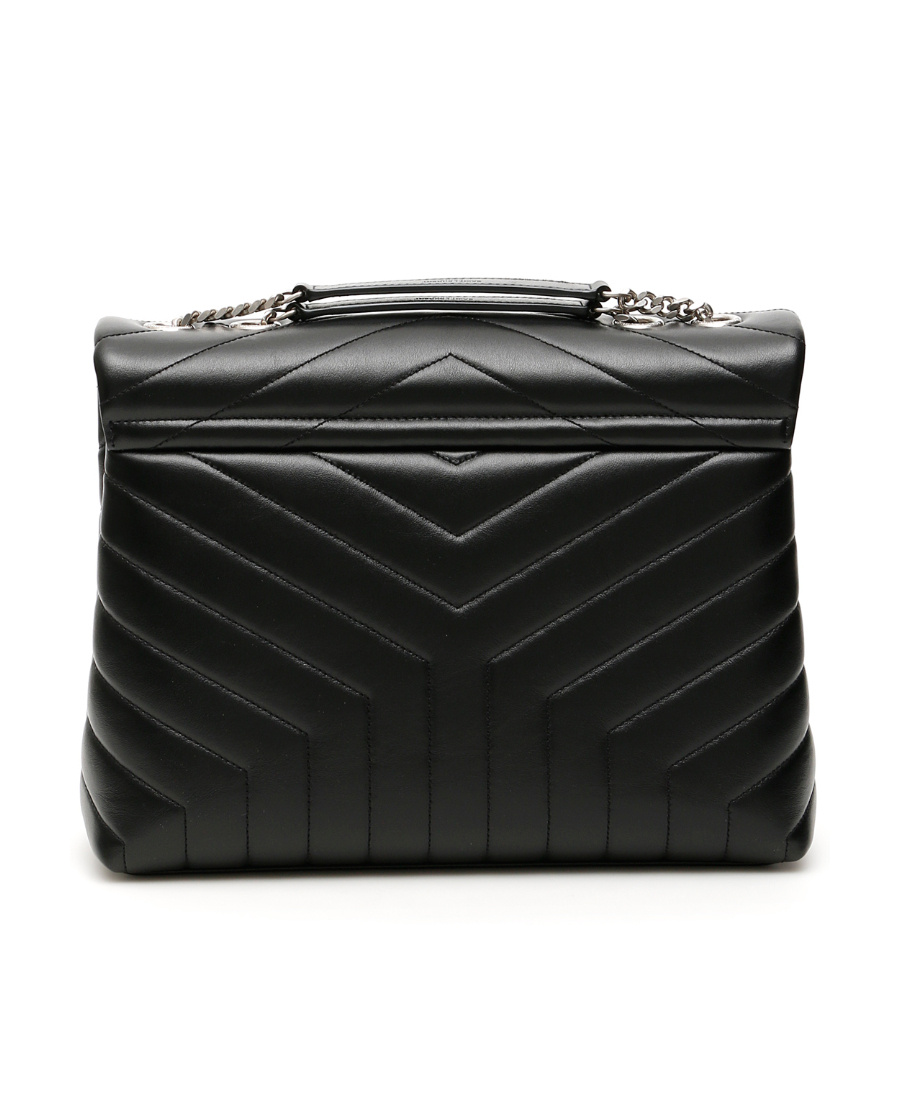 Saint Laurent Medium Loulou Quilted Shoulder Bag In Black