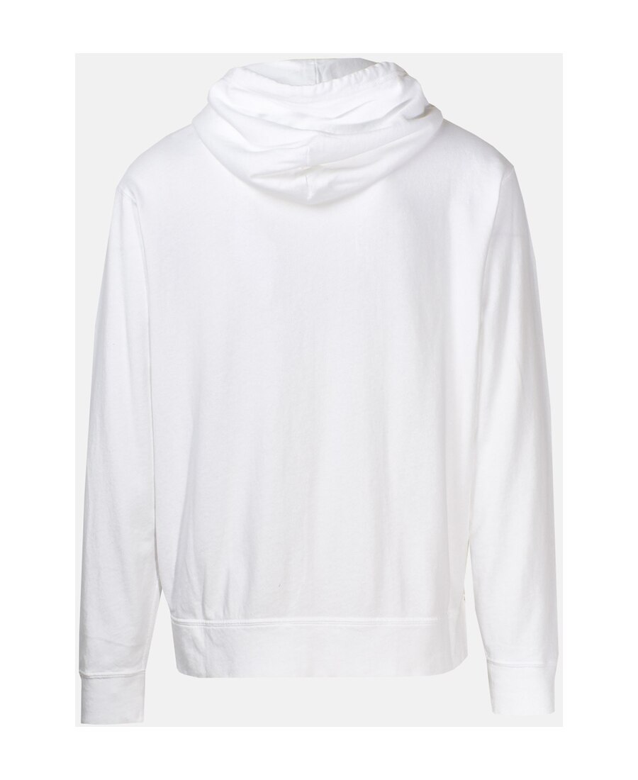 Polo Ralph Lauren White Hoodie With Contrasting Logo Embroidery In Cotton Man