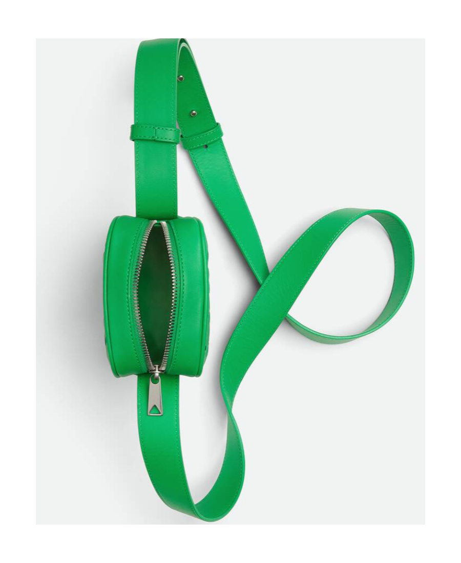 Bottega Veneta Weave Zipper Cell Phone Bag In Green