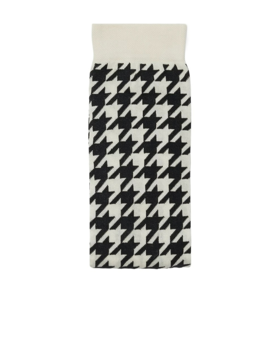 Burberry Herringbone-print Cotton-blend Tights In Black