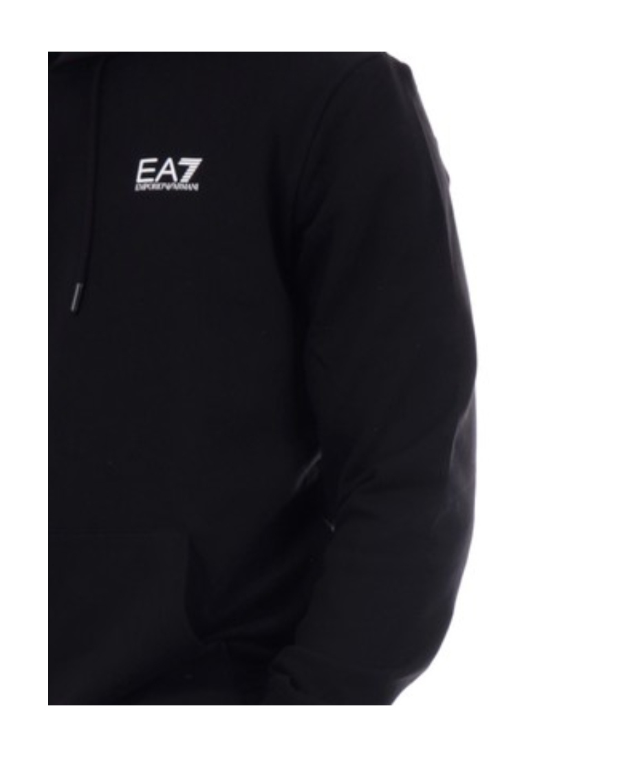 Ea7 Logo-print Drawstring Hoodie In Black