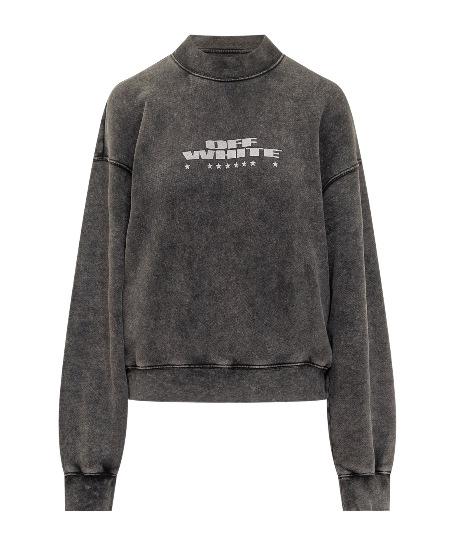 Off-white Black Washed Effect Sweatshirt With Logo In Gray