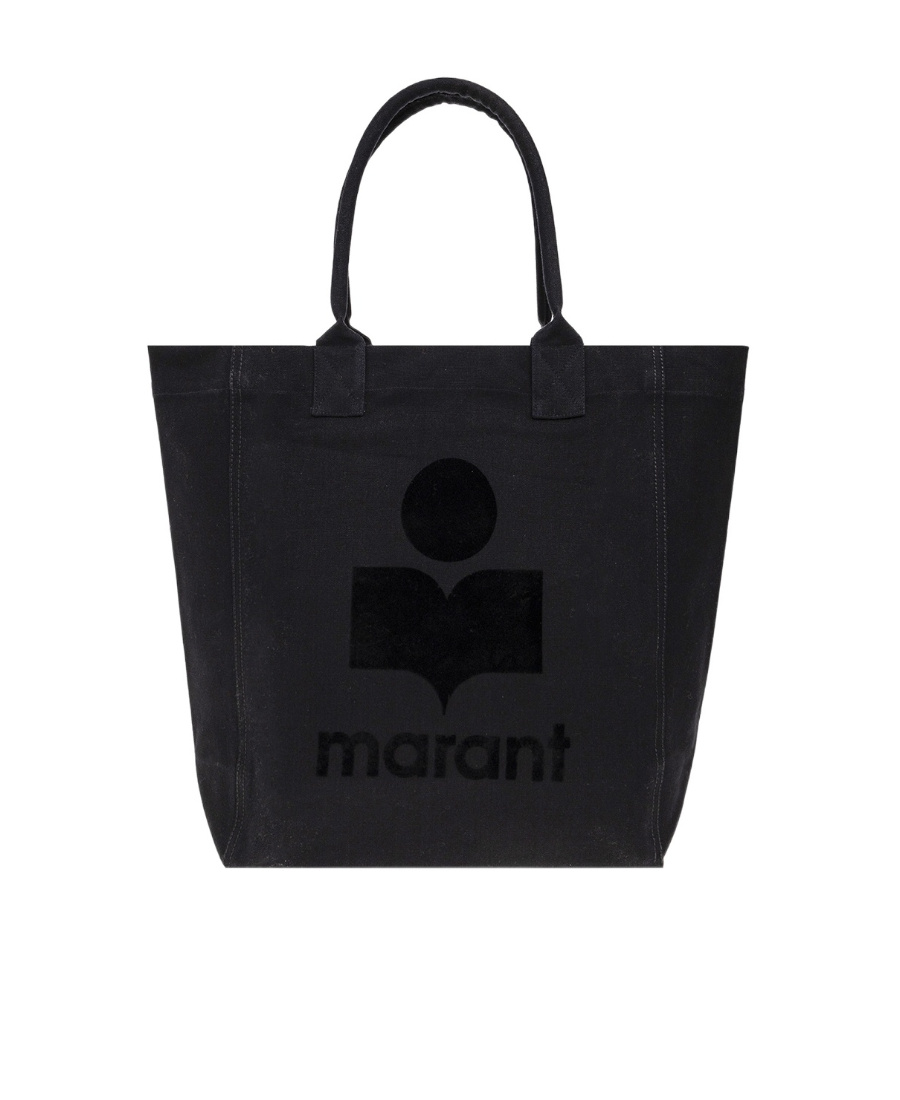 Shop Isabel Marant Logo-print Cotton Tote In Black