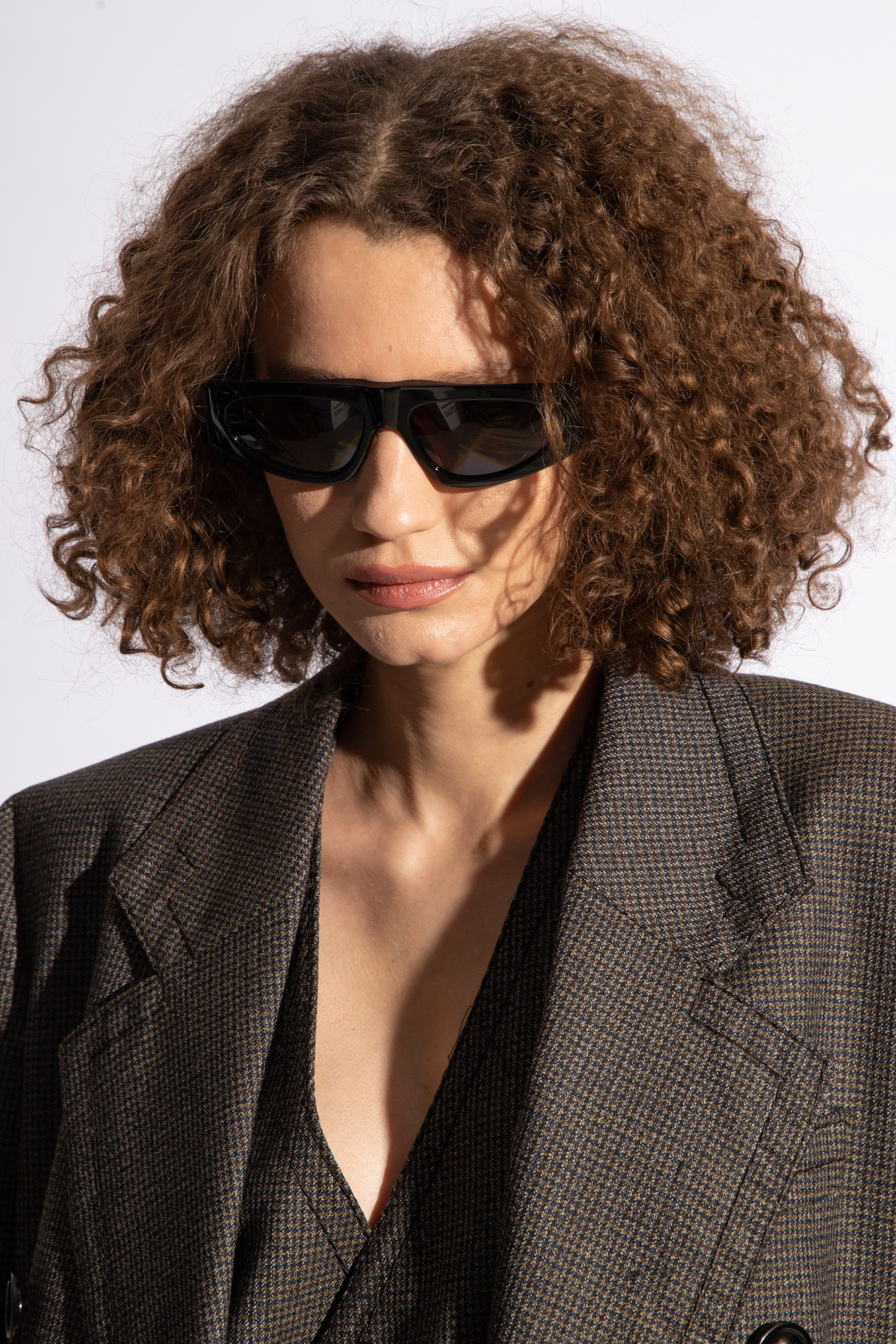 Bottega Veneta Eyewear Rectangle Frame Sunglasses In Black