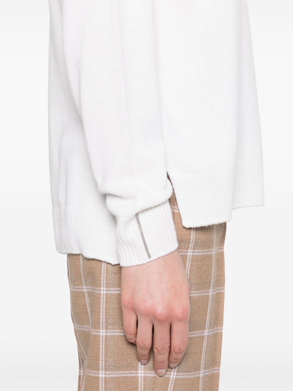 Shop Peserico Long-sleeved Sweater In White