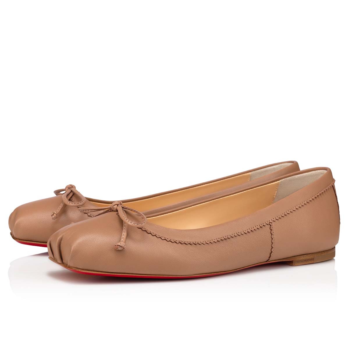 Christian Louboutin Mamadrague Leather Ballet Flats In Brown