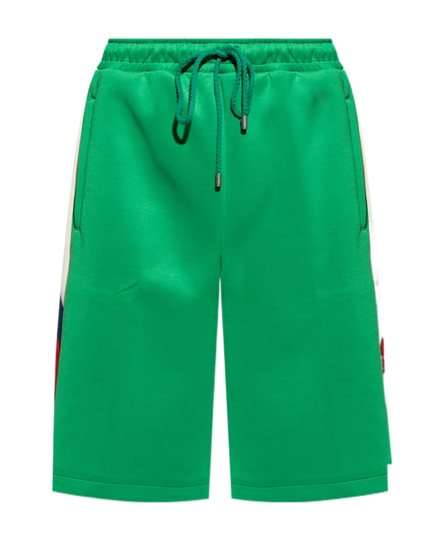 Gucci Side Stripe-detail Shorts In Green