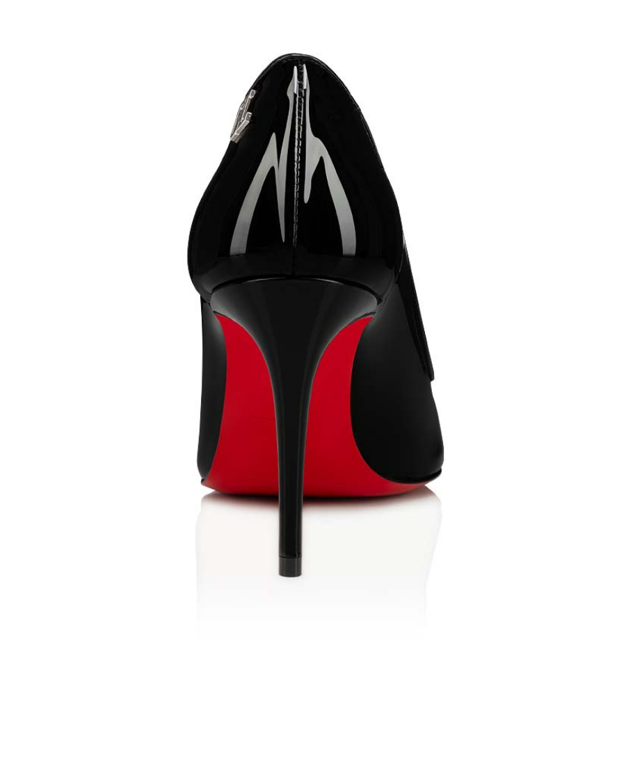 Shop Christian Louboutin Logo Pointed High Heels In Black