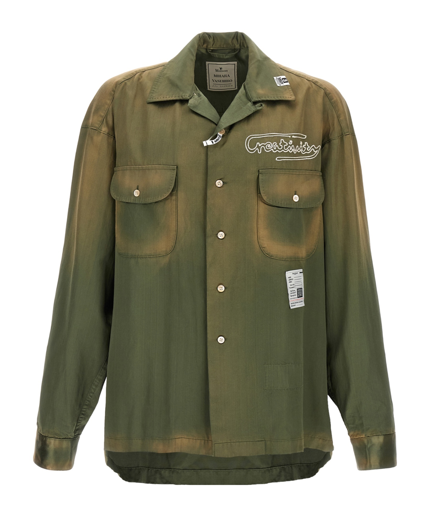 Miharayasuhiro Long Sleeve Shirt With Button Cuffs And Pockets In Green