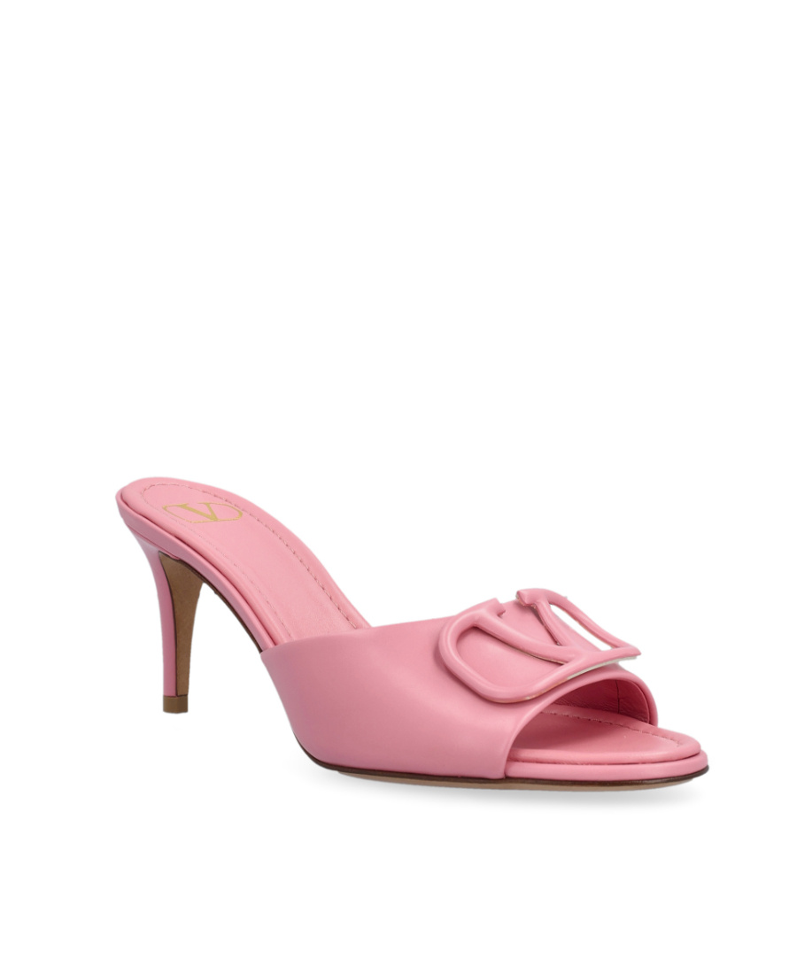 Valentino Pink Vlogo Heeled Sandals In Pink