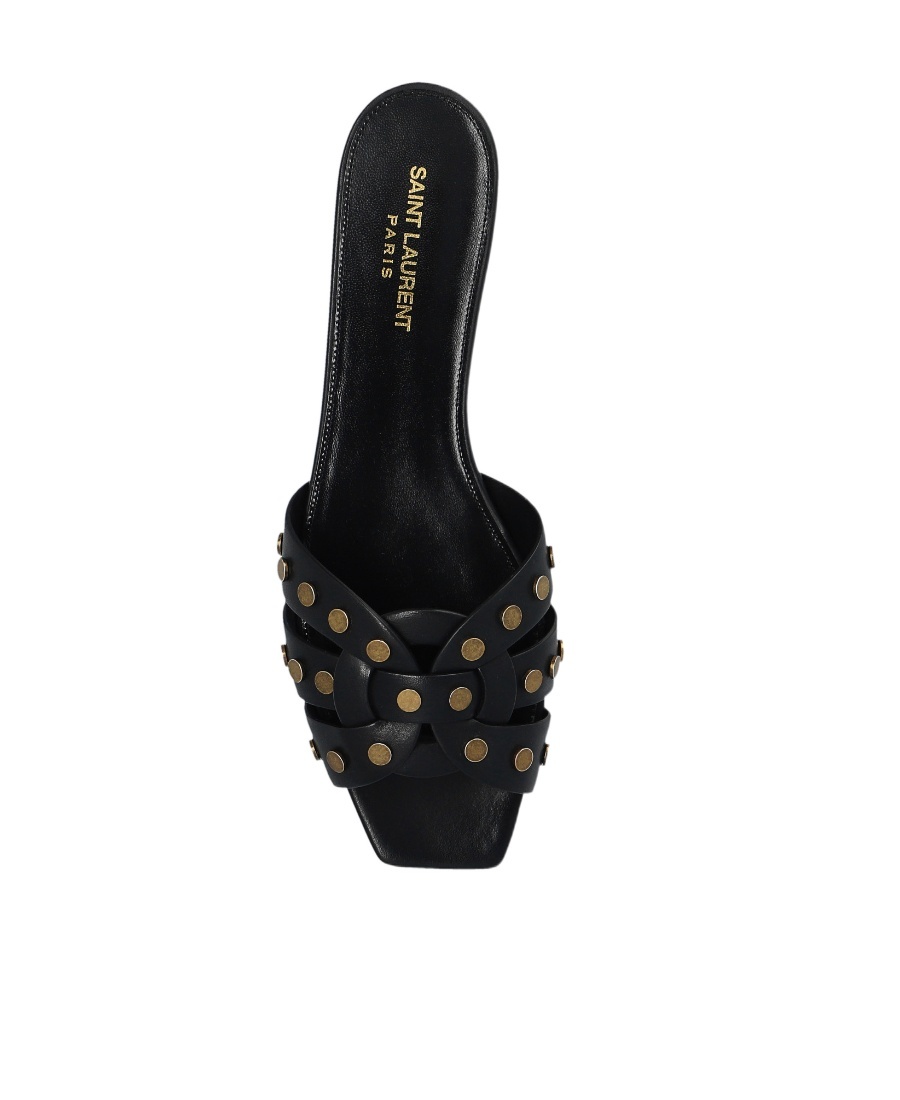 SAINT LAURENT SLIP-ON SQUARE-TOE SANDALS