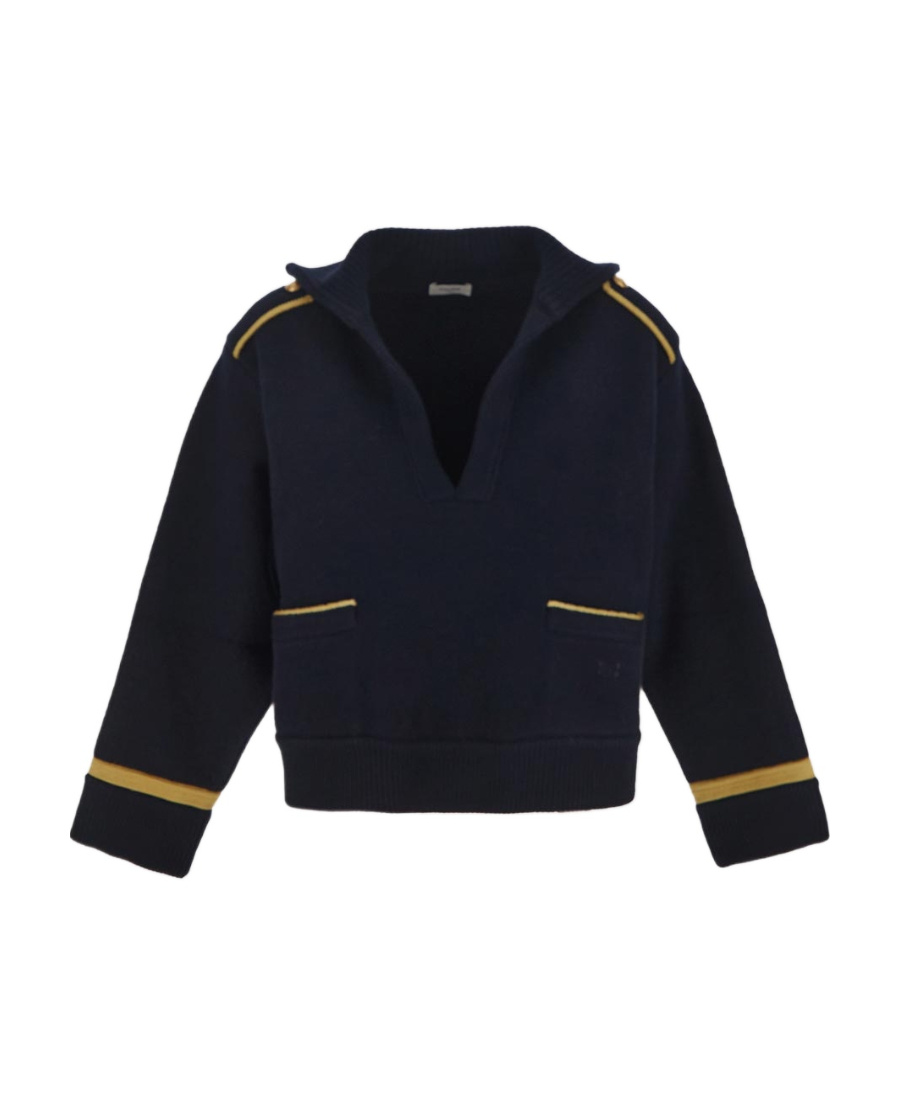 Celine Long-sleeved Wool Casual Jacket In Blue