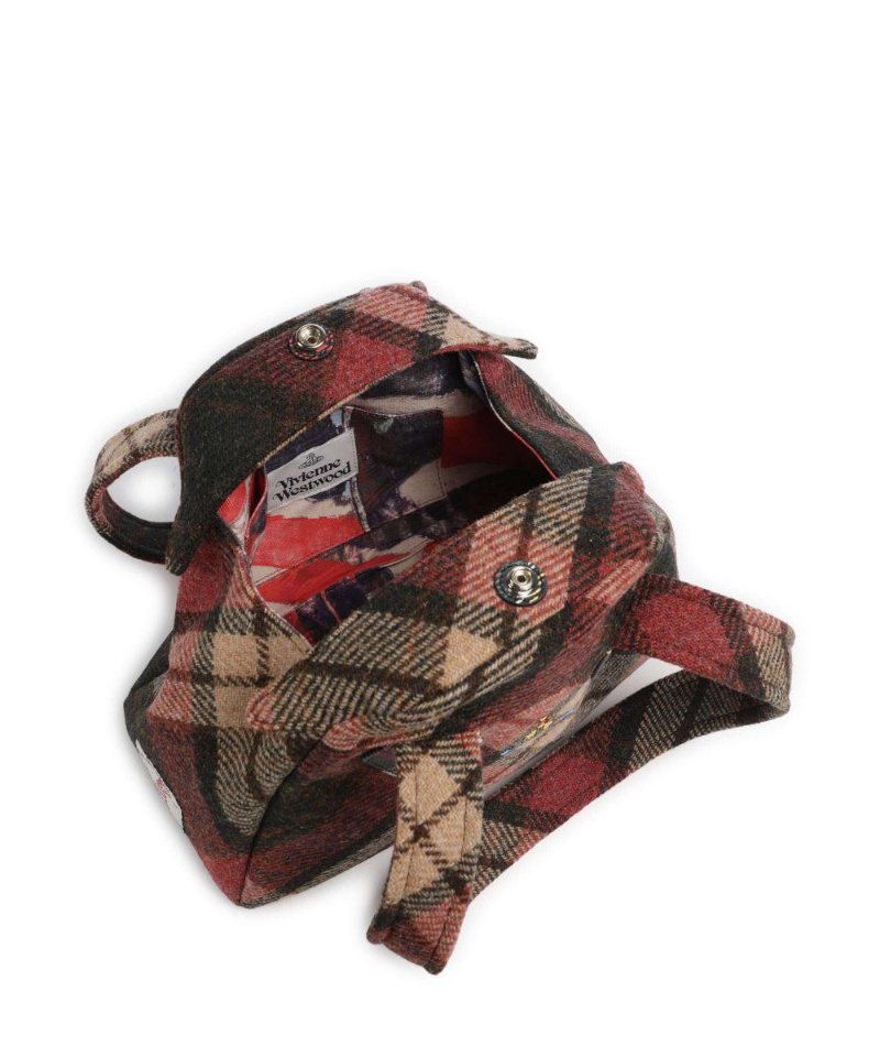 Vivienne Westwood Archive Harris Tweed Check Medium Shoulder Bag In Black