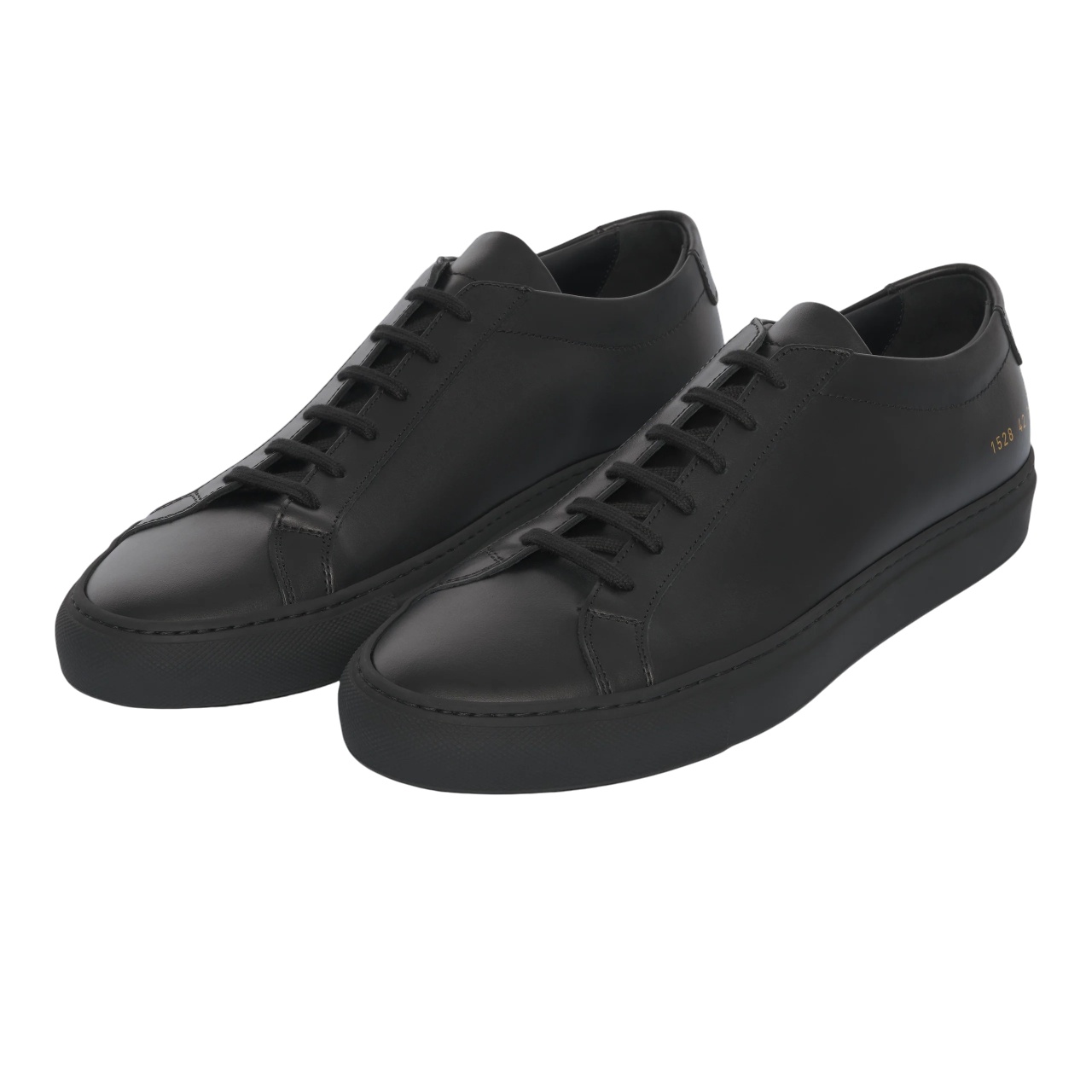 Common Projects Round Toe Low Top Sneakers With Flat Sole In Black