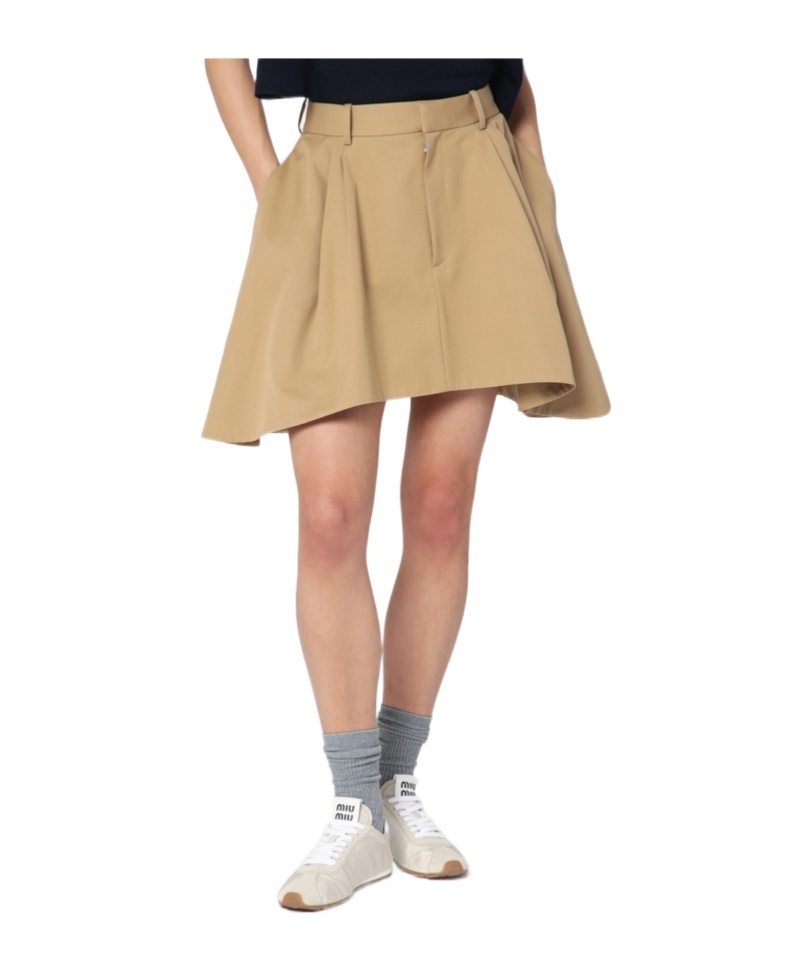 Shop Loewe Belt Loop Skirt In Beige