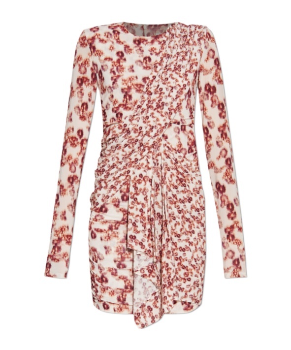 Isabel Marant Georgia Mini Dress Garnet In Brown