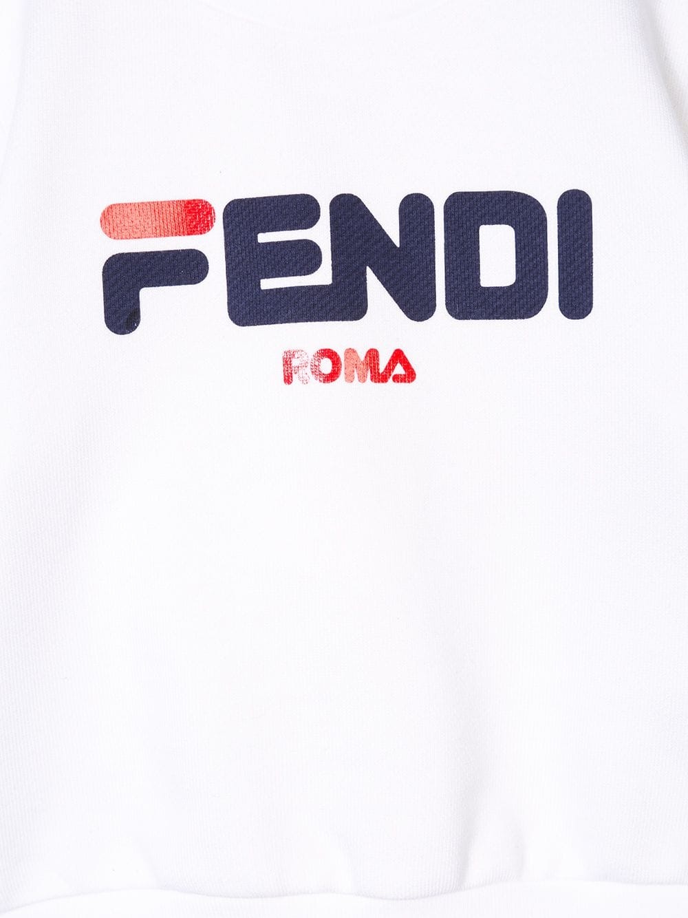Fendi Logo Printed Hoodie In White