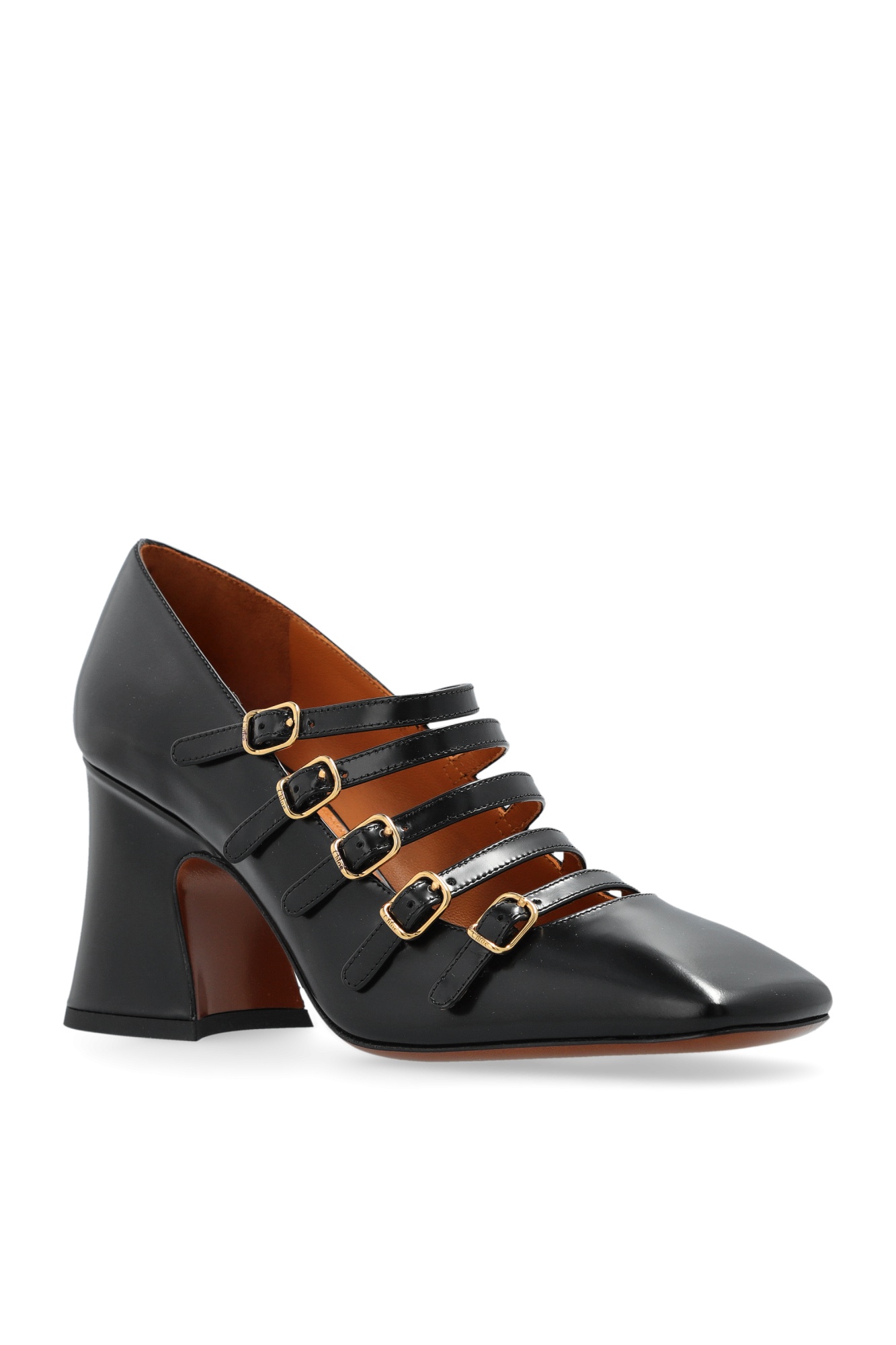 Chloé Janis 75 Multi-strap Pumps In Black