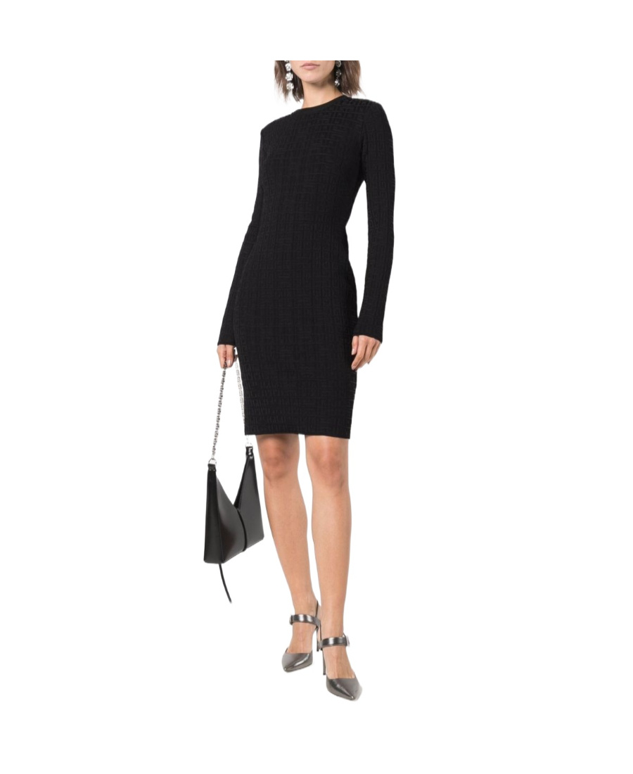 Givenchy Stretch Viscose Dress With 4g Jacquard Motif For Women In Black