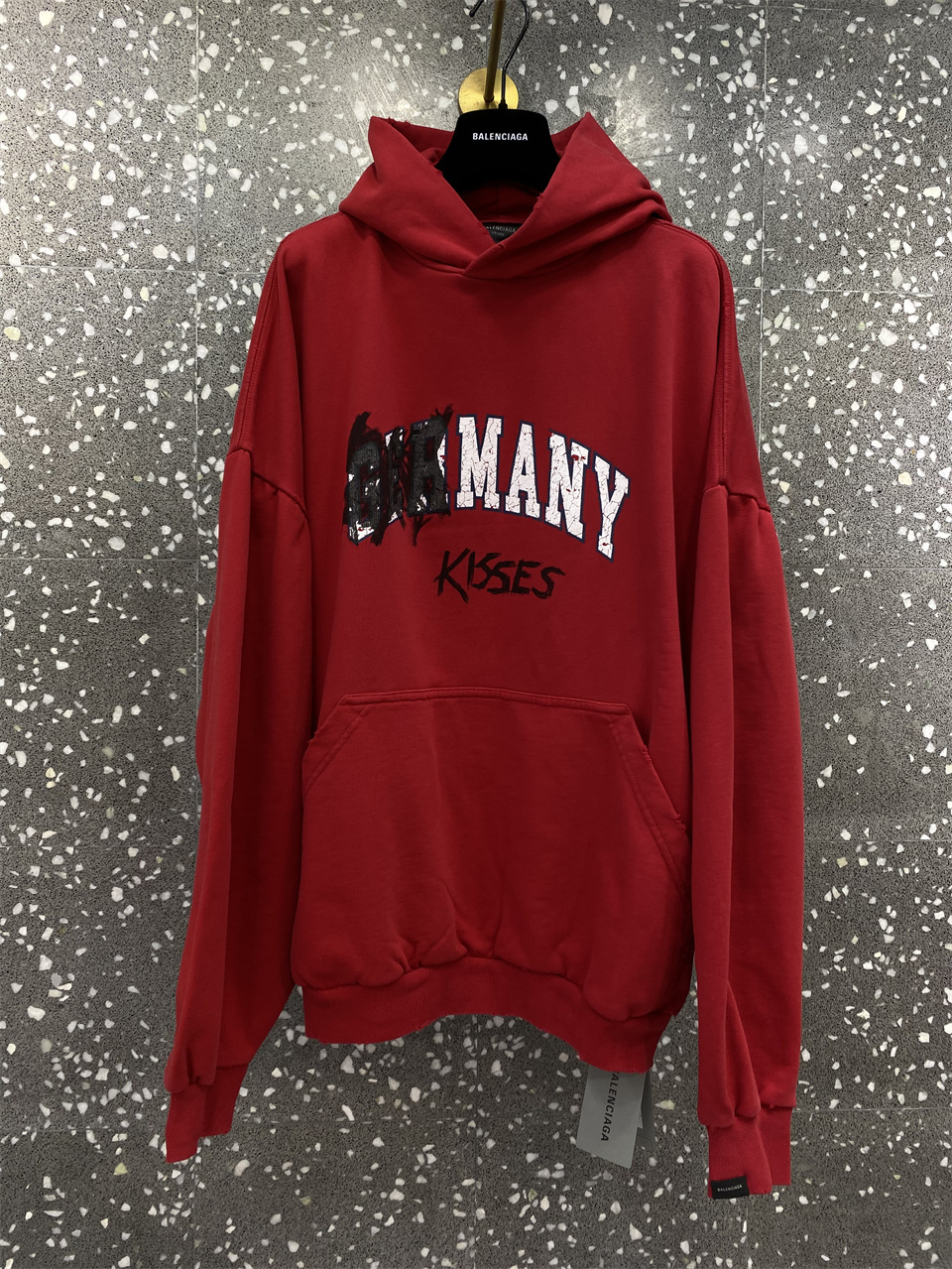Balenciaga Hooded Long-sleeved Sweater In Red